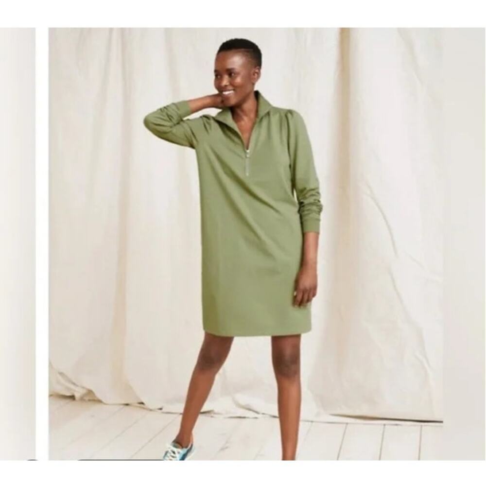 Garnet Hill French Terrycloth Quarter Zip Dress